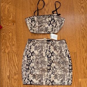 Snakeskin Print Two-Piece Set